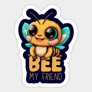 Bee My Friend: Charming Comic Bee Art Sticker